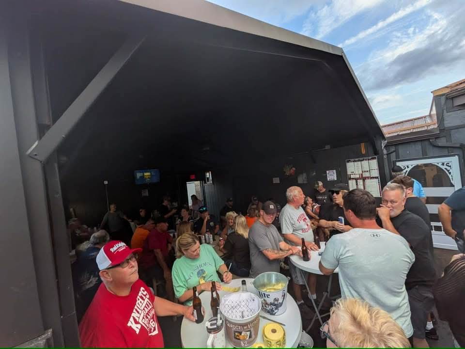 The covered patio at Tucker's
